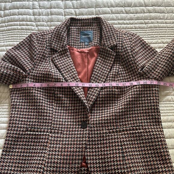 Modcloth Wool Informed Ensemble Brown Houndstooth Single Button Blazer Size XL - Picture 6 of 15